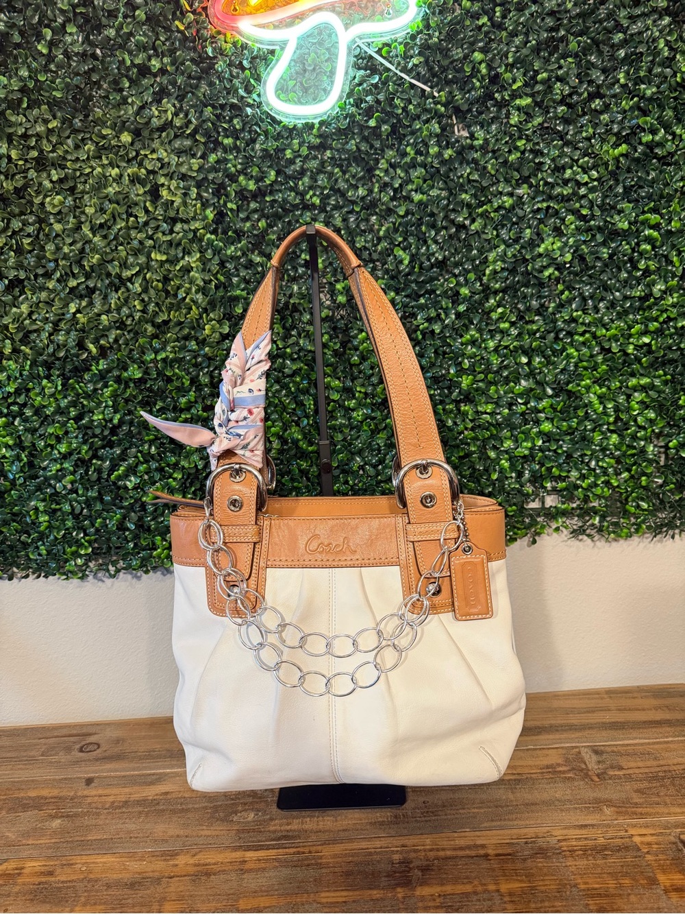 Coach pleated North South Tote